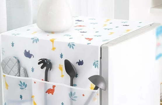 Fridge Cover with Side Pockets Decorative Fridge Protector for Kitchen - Image 4