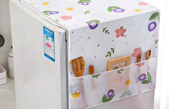 Fridge Cover with Side Pockets Decorative Fridge Protector for Kitchen - Image 5
