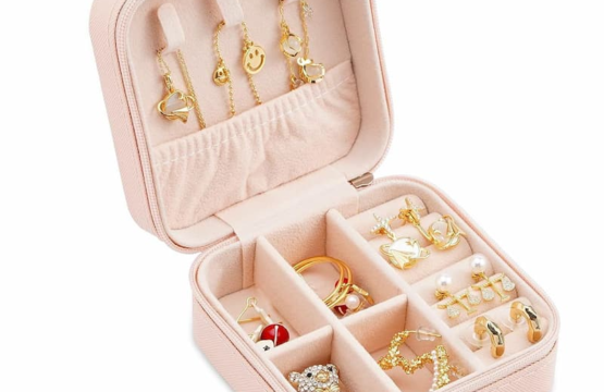 Jewellery Organizer Box Travel Leather Pocket With Zipper / Ear Rings & Necklace_Bracelets Holder