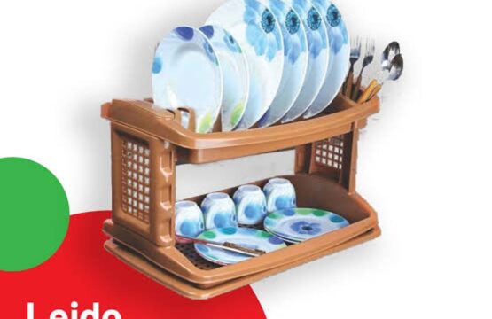 Kitchen Dish Rack | Fancy Plate Rack | Plates and Utensil Organizer | Leido plate rack 2-Tier - Image 3