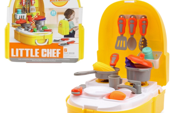 Little Chef Cooking Backpack for Kids – 25 Pieces Set – Kitchen Play House