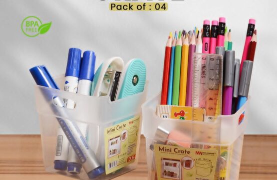 Mini Storage Crates Pack of 4 – Clear Plastic Organizers for Home, Kitchen & Office - Image 2