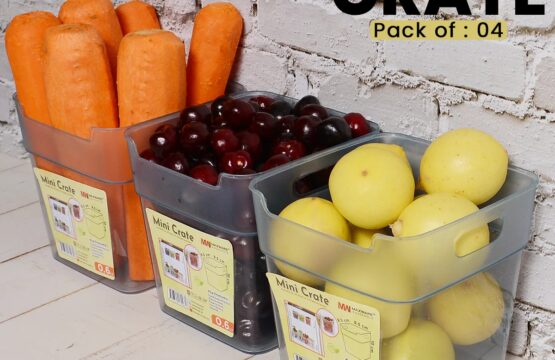 Mini Storage Crates Pack of 4 – Clear Plastic Organizers for Home, Kitchen & Office - Image 3