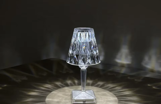 Modern Luxury Crystal Table Lamp Bedroom Portable Touch Night Light Usb Charging LED Reading Crystal Table Lamp
