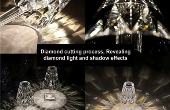Modern Luxury Crystal Table Lamp Bedroom Portable Touch Night Light Usb Charging LED Reading Crystal Table Lamp - Image 4