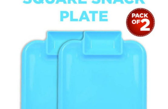 Square Snack Plate Pack of 2 – Durable Polypropylene Serving Trays for Snacks & Meals - Image 3
