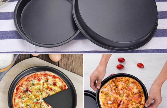 Pizza Baking Pan Carbon Steel Nonstick - 3 Pcs Set Round