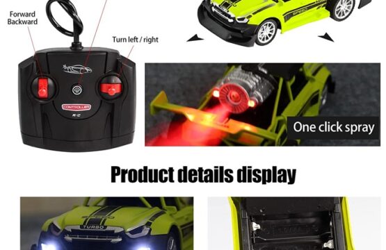 Remote Control Drift Car with LED Lights & Spray Jets - Image 7