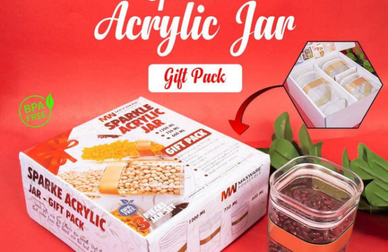 Sparkle Acrylic 3Pcs Jar Gift Pack 1,200ml 750ml 600ml - Image 3
