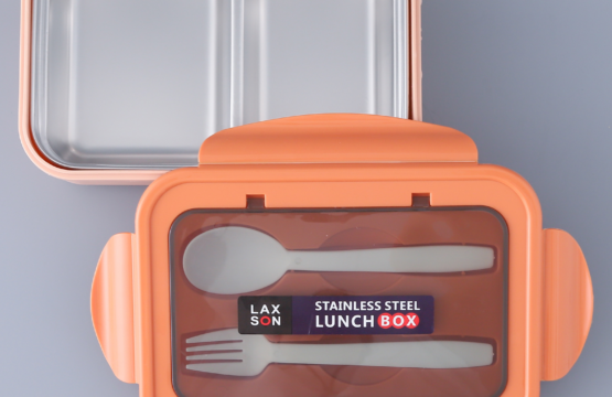 Stainless Steel Lunch Box for Kids School, 2 Compartment - Image 4