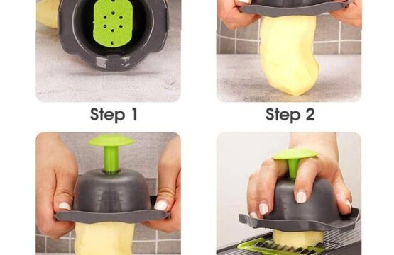 12 In 1 Vegetable Chopper Slicer & Dicer with Container – Fruit Cutter Mandoline with 7 Stainless Steel Blades - Image 6