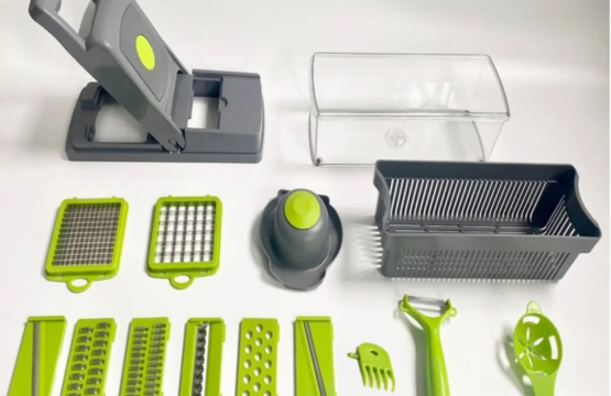 12 In 1 Vegetable Chopper Slicer & Dicer with Container – Fruit Cutter Mandoline with 7 Stainless Steel Blades - Image 2