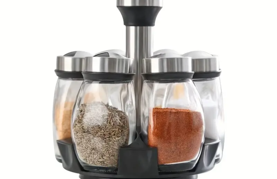 1 Set Revolving Countertop Spice Rack Tower - Multifunctional Rotating Seasoning Jar Organizer with Jars, Kitchen Spice Storage Bottle. - Image 6