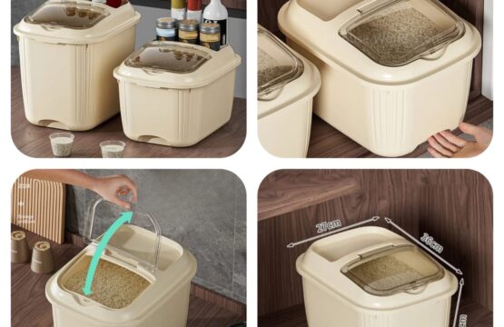 10Kg Rice Container Household Grain Storage Container Is Suitable For Moisture Retention And Insect Protection, Ideal For Storing Flour And Rice In High-Quality Barrels And Boxes, And Serves As A Food Container. - Image 2