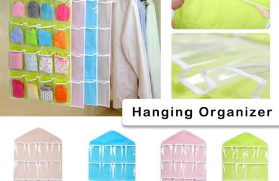 16 Pocket Hanging Clothes Hanger Organizer Back Bag for Socks, Bra, Underwear Storage - Image 3