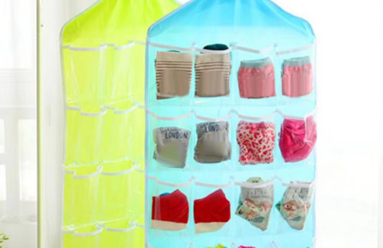 16 Pocket Hanging Clothes Hanger Organizer Back Bag for Socks, Bra, Underwear Storage - Image 4