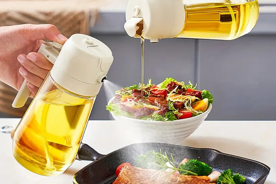 2 In 1 Glass Oil Spray Dispenser 450 ML for Smart and Healthy Cooking