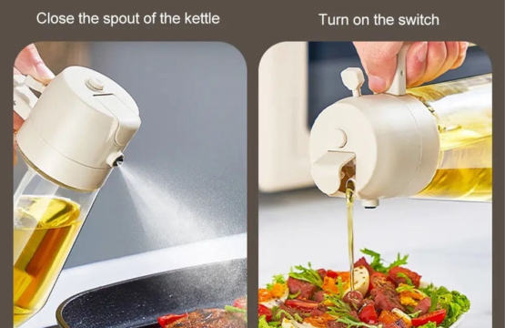 2 In 1 Glass Oil Spray Dispenser 450 ML for Smart and Healthy Cooking - Image 6