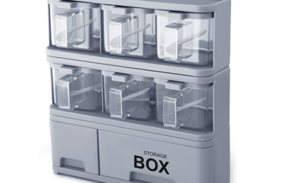 6 Jar Spice Rack with Clear Crystal Jars – Space-Saving Kitchen Organizer for Easy Spice Access - Image 3