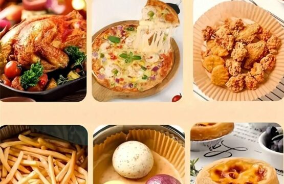 Air Fryer Baking Paper 50Pcs Non-Stick Air Fryer Basket Mats, Round Air Fryer Parchment Sheets - Image 9