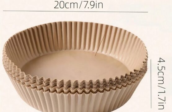 Air Fryer Baking Paper 50Pcs Non-Stick Air Fryer Basket Mats, Round Air Fryer Parchment Sheets - Image 4