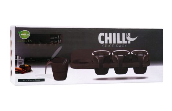 Appollo Chilli Spice Rack | Lightweight & BPA-Free Spice Organizer with Spoons - Image 8