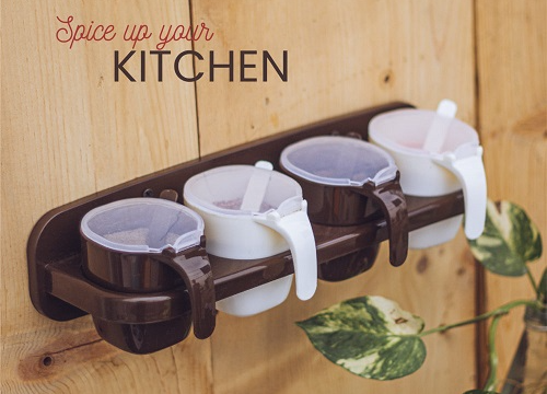 Appollo Chilli Spice Rack | Lightweight & BPA-Free Spice Organizer with Spoons