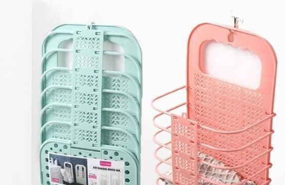 Folding Wall-Mounted Non-Perforated Storage Basket