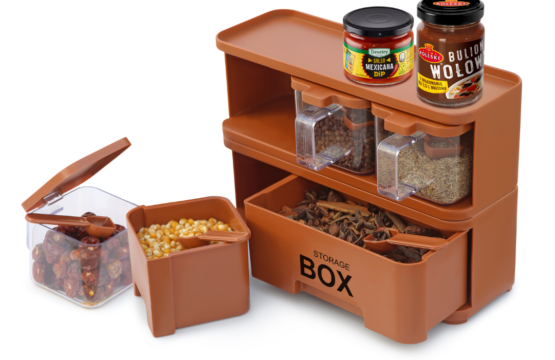 Compact 3 Jar Spice Rack with Clear Crystal Jars ? Sleek and Space-Efficient Kitchen Organizer - Image 5