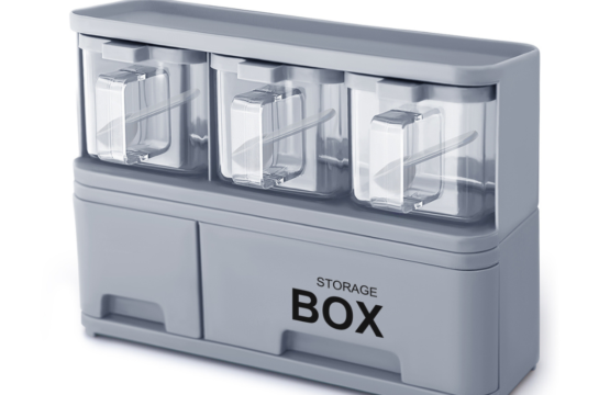 Compact 3 Jar Spice Rack with Clear Crystal Jars ? Sleek and Space-Efficient Kitchen Organizer - Image 4