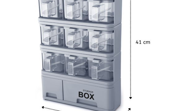 Spice Rack 9x1 with Crystal Spice Jars | 0.5L Capacity - Image 2