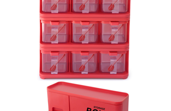 Spice Rack 9x1 with Crystal Spice Jars | 0.5L Capacity - Image 3