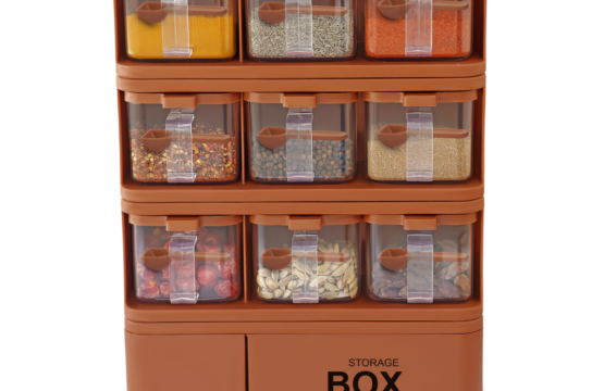 Spice Rack 9x1 with Crystal Spice Jars | 0.5L Capacity - Image 5