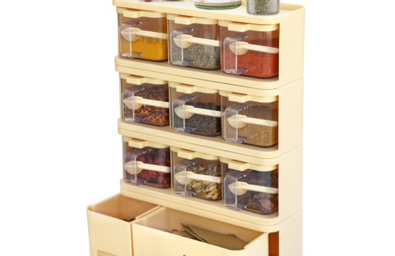 Spice Rack 9x1 with Crystal Spice Jars | 0.5L Capacity