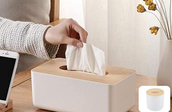 Wood-Style Plastic Tissue Box - Elevate Your Office or Home Organization with Style