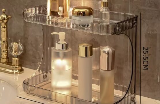 2-Tier Vanity Tray Shelf for Cosmetic Organizer - Image 2