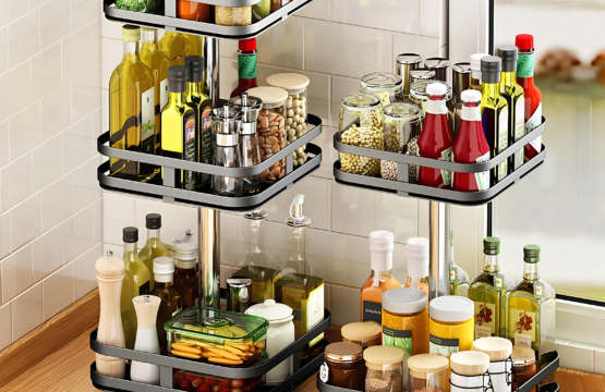 360-degree rotating spice storage rack