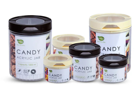 Candy Acrylic Jar Pack of 6 (600ml,800ml & 1000ml) - Image 6