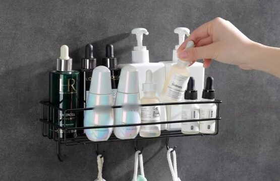 Self-adhesive Iron Wall Shelf With Hook