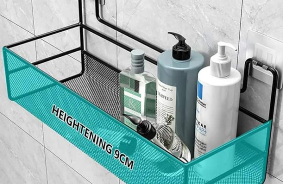 Self-adhesive Wall-Mounted Iron Shelf With Hook - Image 4