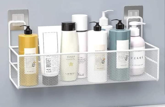 Self-adhesive Wall-Mounted Iron Shelf With Hook - Image 7