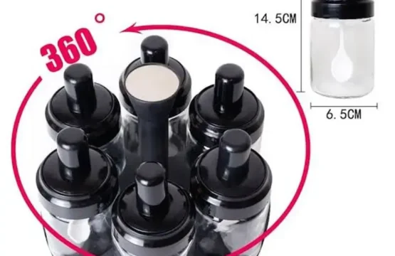 6pcs Rotating Spice Rack Glass - Image 4
