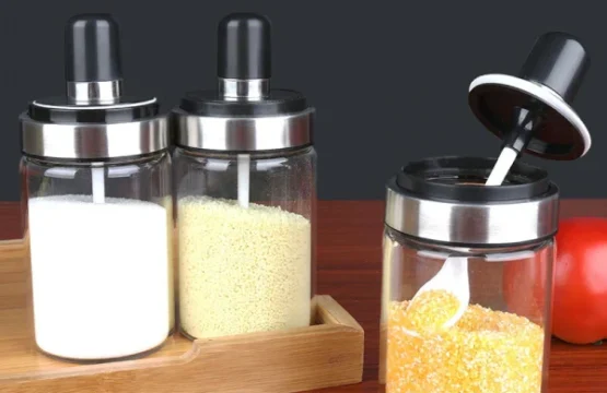 6pcs Rotating Spice Rack Glass - Image 2