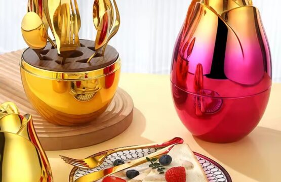 Flower Egg Shape Cutlery Holder Box Packing