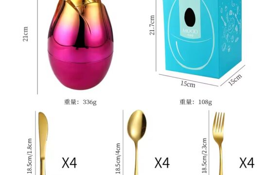 Flower Egg Shape Cutlery Holder Box Packing - Image 3