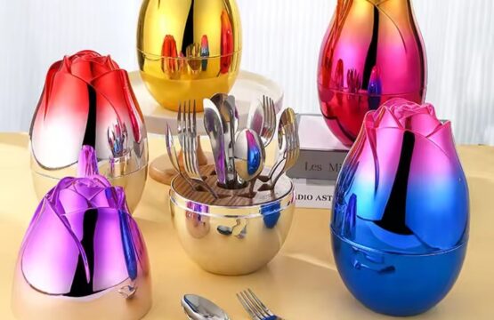 Flower Egg Shape Cutlery Holder Box Packing - Image 4