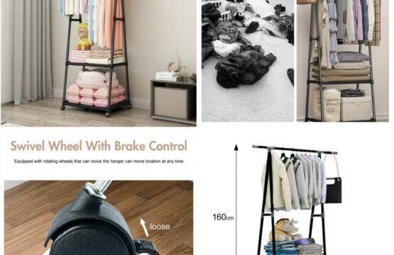 Multifunctional Triangle Cloth Rack with Wheels Premium Quality - Image 3