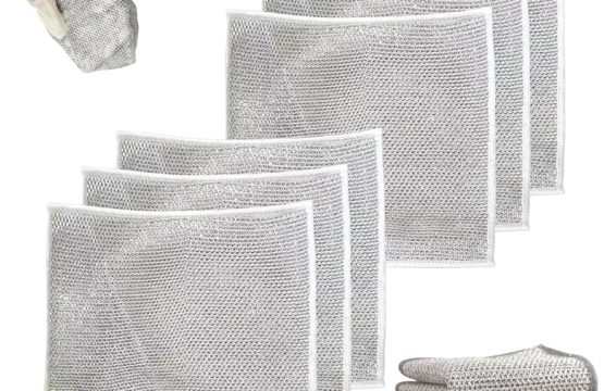 Wire Dishwashing Rags Durable Wet & Dry Kitchen Scrubbing Cloths (3pcs)