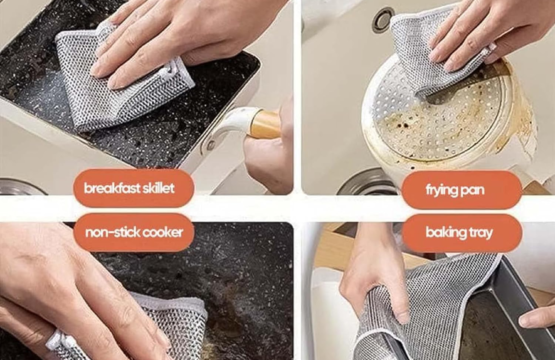 Wire Dishwashing Rags Durable Wet & Dry Kitchen Scrubbing Cloths (3pcs) - Image 6