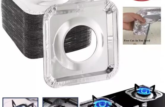 Aluminum Foil Stove Oil Proof Cleaning Pad Covers 10 Pcs